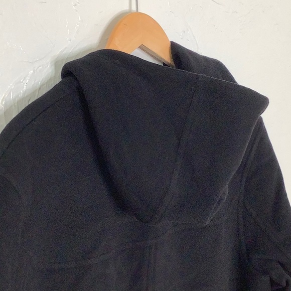 Cole Haan Country Hooded Cashmere Wool blend Black Coat men size Medium EUC - Picture 2 of 16